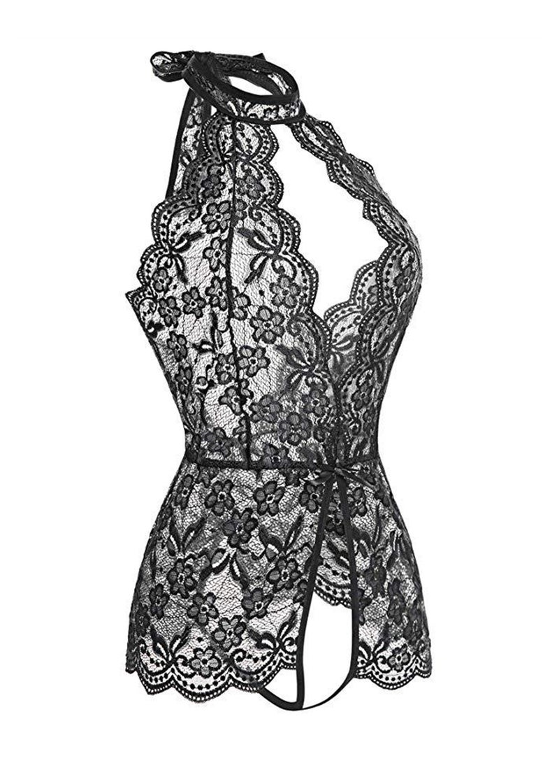 Comfortable women's one-piece mesh lace pajamas - Image 2