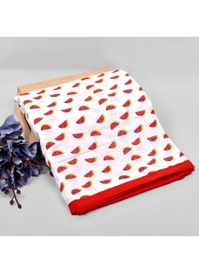 MOM'S HOME Organic Cotton Baby Muslin Layer Dohar 0 3 Year 100X100 Cm Water Melon  - Image 1