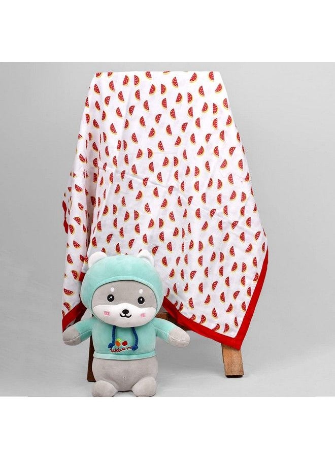 MOM'S HOME Organic Cotton Baby Muslin Layer Dohar 0 3 Year 100X100 Cm Water Melon  - Image 4
