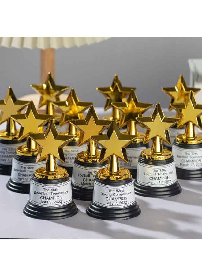 Yeonhatoys 24 Pack Mini Star Trophy Awards Bulk (4.5 Inch), Plastic Gold Star Trophies For Halloween Party Favors, Goodie Bags, Kid Classroom School Reward, Sports Tournament Winning Prize, Hollywood Event Props - Image 4
