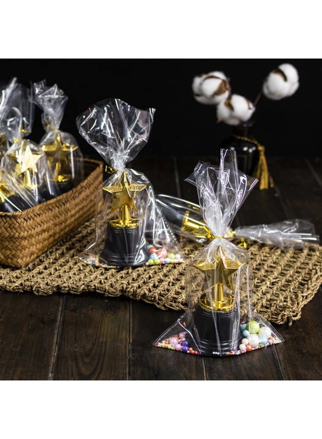 Yeonhatoys 24 Pack Mini Star Trophy Awards Bulk (4.5 Inch), Plastic Gold Star Trophies For Halloween Party Favors, Goodie Bags, Kid Classroom School Reward, Sports Tournament Winning Prize, Hollywood Event Props - Image 3