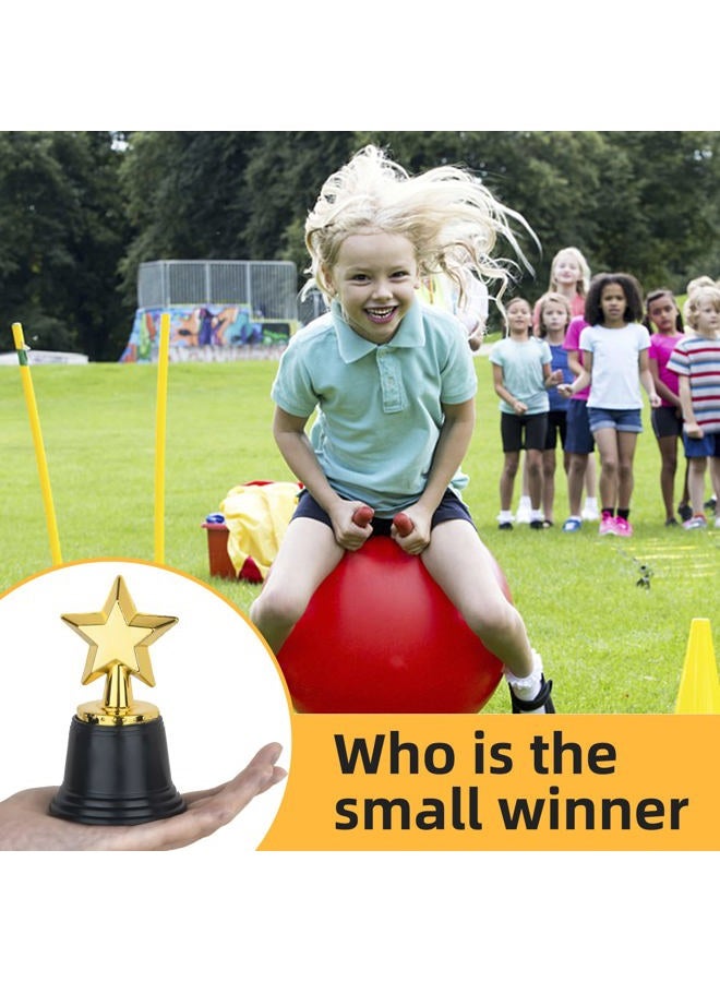 Yeonhatoys 24 Pack Mini Star Trophy Awards Bulk (4.5 Inch), Plastic Gold Star Trophies For Halloween Party Favors, Goodie Bags, Kid Classroom School Reward, Sports Tournament Winning Prize, Hollywood Event Props - Image 5