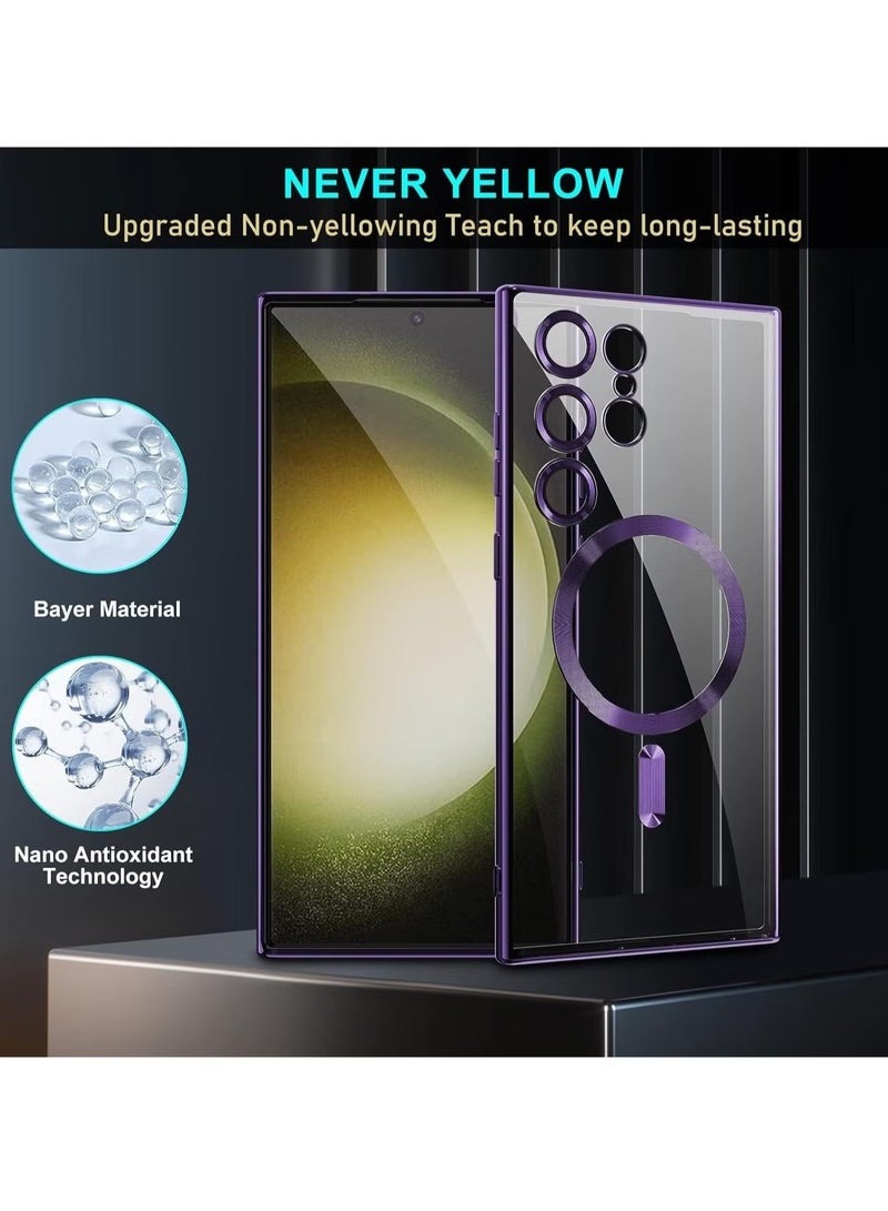 TIGER Case Compatible with Samsung Galaxy S25 Ultra (6.8") || Clear Magnetic Case with Wireless Charging Support – Camera Protection & Soft TPU Cover – Shockproof, Scratch-Resistant, Anti-Yellowing Slim Case for Galaxy S25 Ultra Purple - Image 5