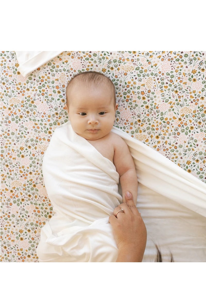 little unicorn Stretch Knit Swaddle 2 Pack White  - Image 1