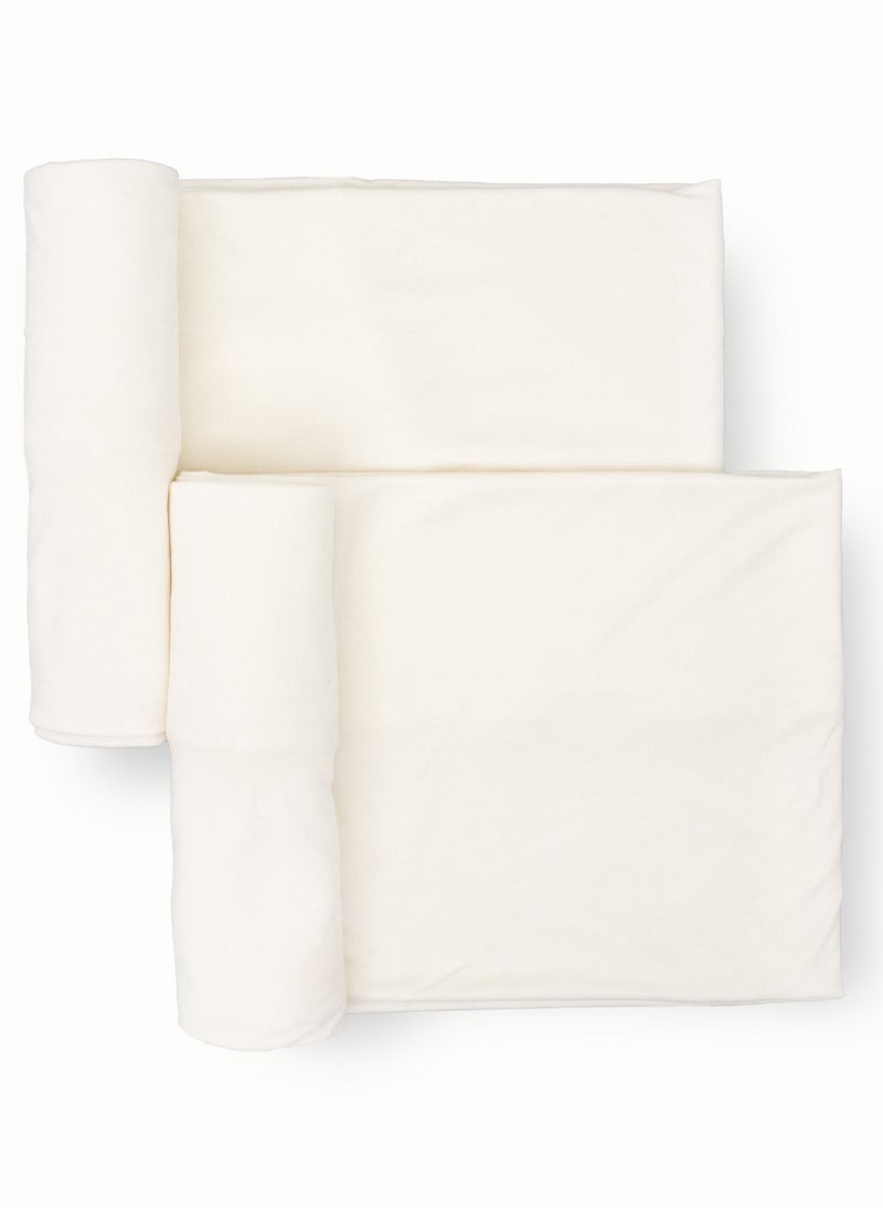 little unicorn Stretch Knit Swaddle 2 Pack White  - Image 4