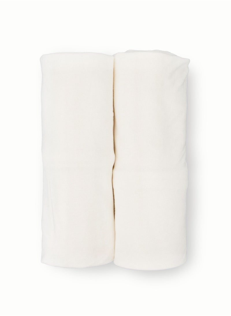 little unicorn Stretch Knit Swaddle 2 Pack White  - Image 5