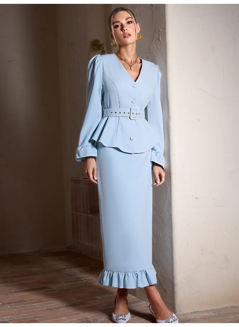 SIMPLEE Women's 2-Piece Outfit Set - Matching Top & long skirt for Stylish Look