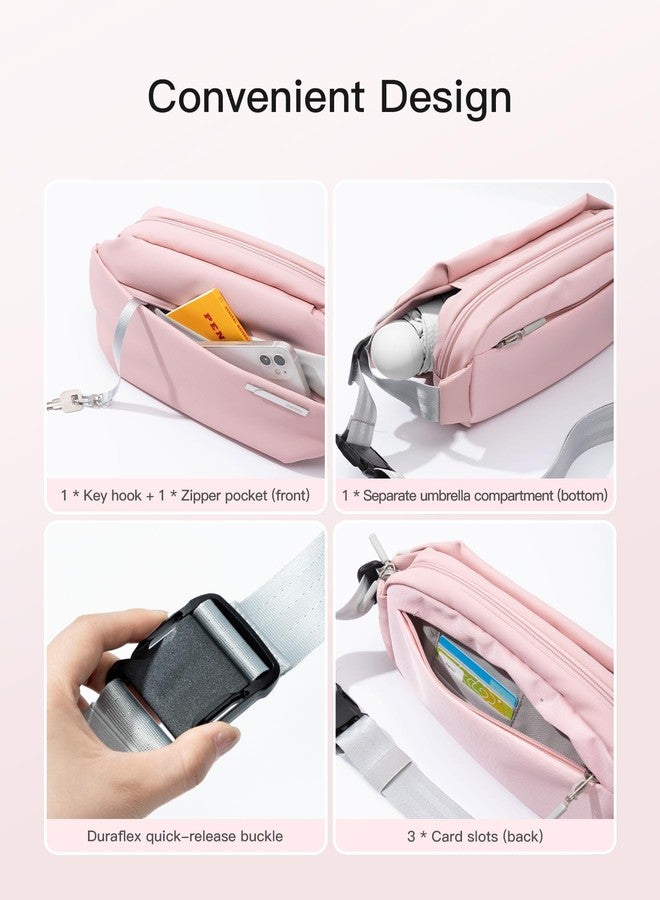 Inateck Sling Bag, Stylish Crossbody Bag with Adjustable Shoulder Strap, Water-Resistant Shoulder Bag for Men and Women Multipurpose Sling Bag (Pink) - Image 4