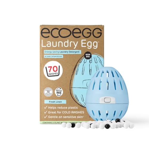 Ecoegg Laundry Egg | Detergent & Fabric Conditioner Replacement | Solid | Non Bio, No Enzymes, Phosphates, Bleach (Fresh Linen) - Image 1