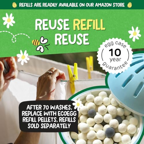 Ecoegg Laundry Egg | Detergent & Fabric Conditioner Replacement | Solid | Non Bio, No Enzymes, Phosphates, Bleach (Fresh Linen) - Image 3