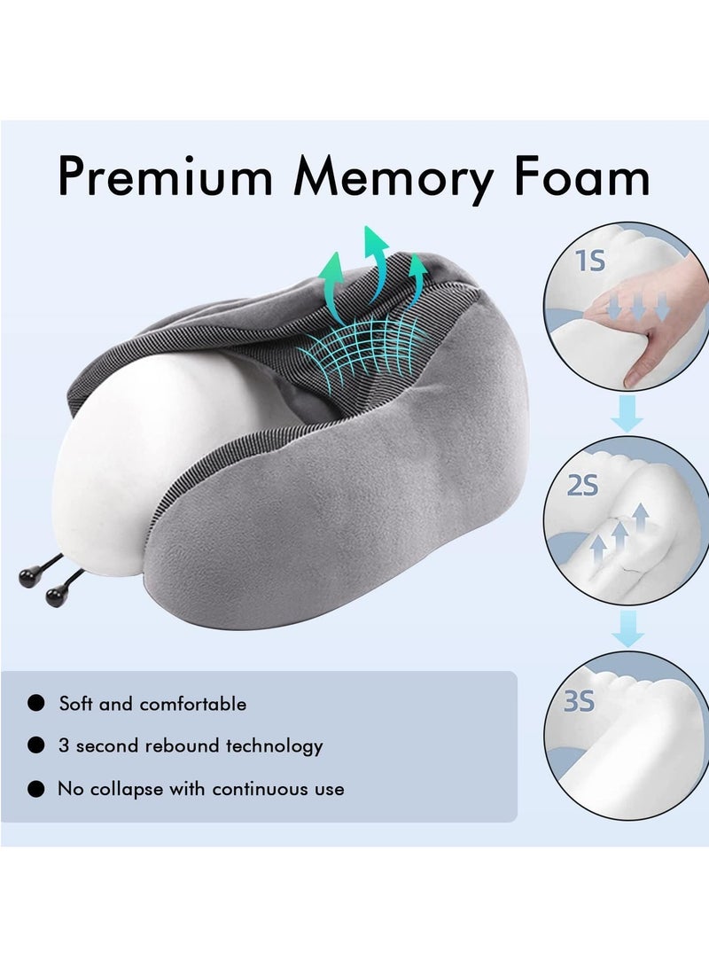 Zikra Travel Pillow, Memory Foam Soft Neck Pillow for Travel Portable, Washable Pillow Cover, Neck Perfect Support, Comfortable Head Cushion Support Accessories for Sleeping Rest, Airplane Car Home Use - Image 5