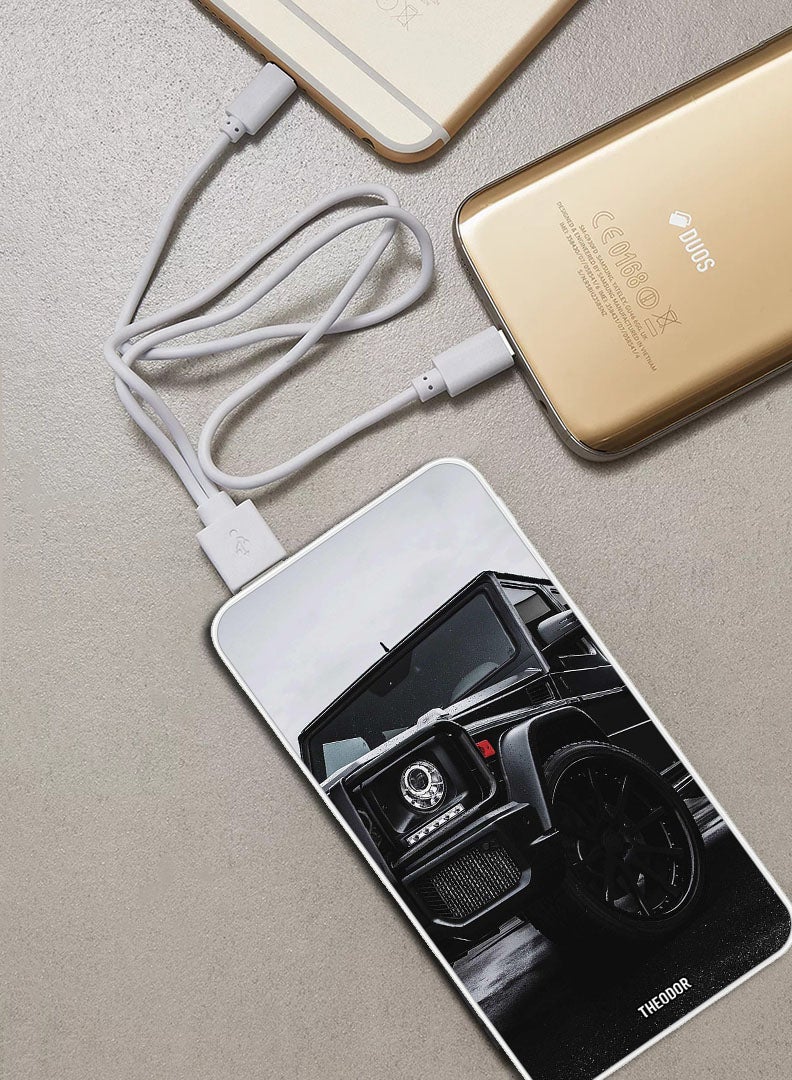 Theodor 10,000 mAh Super Fast Charging Ultra Compact Power Bank with Quick Charge & Power Delivery, Portable Charger For iPhone and Android Black Car - Image 2