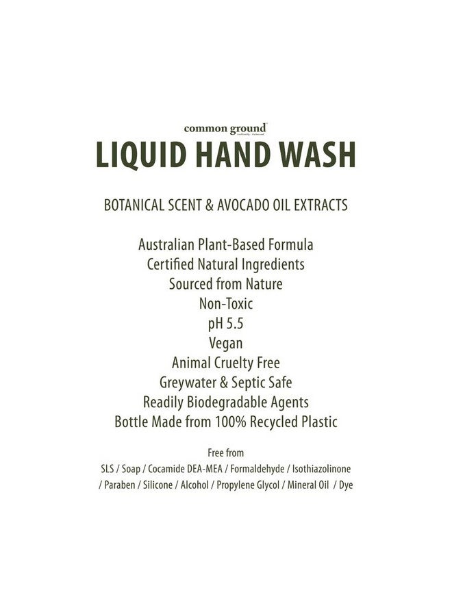 COMMON GROUND All Natural Hand Wash Soap - Paraben & Cruelty Free - Daily - Organic, Vegan, Plant-Based, Avocado Oil - For All, Men, Women, Eczema, Sensitive Skin 8.4 Fl Oz (3 Pack) - Image 2