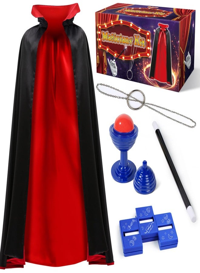 PATIFEED Magic Kit, Magician Costume Set with Cloak Cape, Christmas Halloween Dress Up & Pretend Play Magic Tricks for Kids Ages 6 7 8 9 10 11 12 - Image 1
