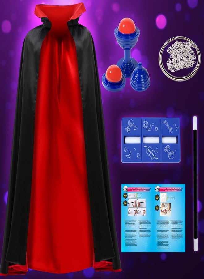 PATIFEED Magic Kit, Magician Costume Set with Cloak Cape, Christmas Halloween Dress Up & Pretend Play Magic Tricks for Kids Ages 6 7 8 9 10 11 12 - Image 2