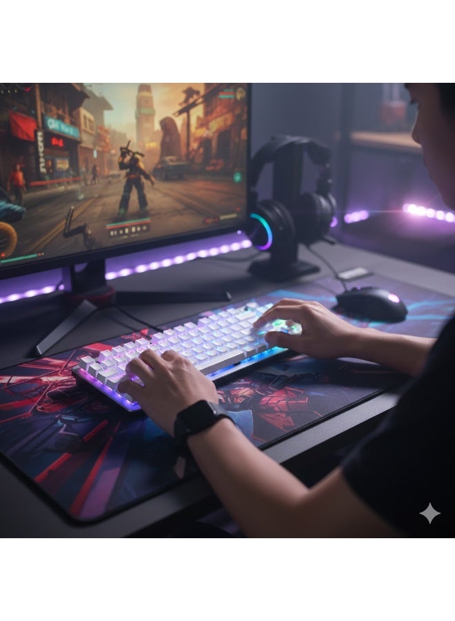 AULA F3060 Mechanical Keyboard – 83 Keys 75% Layout, RGB Backlit & Hot-Swappable Switches Aluminum Top Plate, Outemu Brown Switches, Media Control Knob – Perfect for Gaming & Typing - Image 3