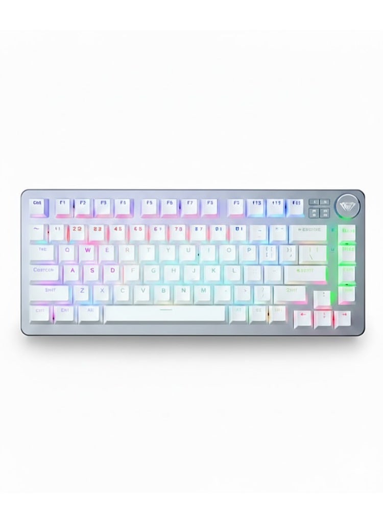AULA F3060 Mechanical Keyboard – 83 Keys 75% Layout, RGB Backlit & Hot-Swappable Switches Aluminum Top Plate, Outemu Brown Switches, Media Control Knob – Perfect for Gaming & Typing - Image 1