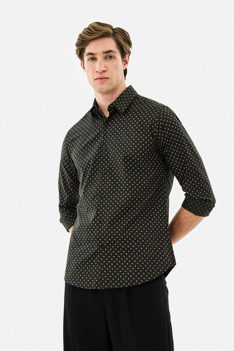 SNITCH Slim Fit 100% Cotton Printed Shirt