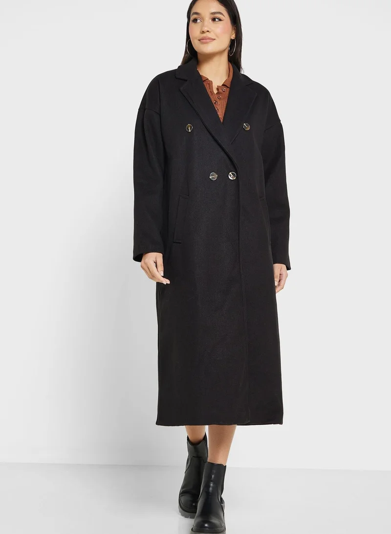 boohoo Longline Belted Coat