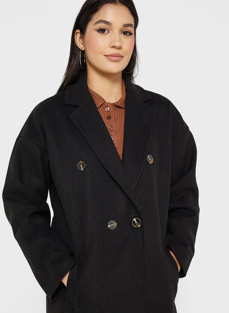 boohoo Longline Belted Coat