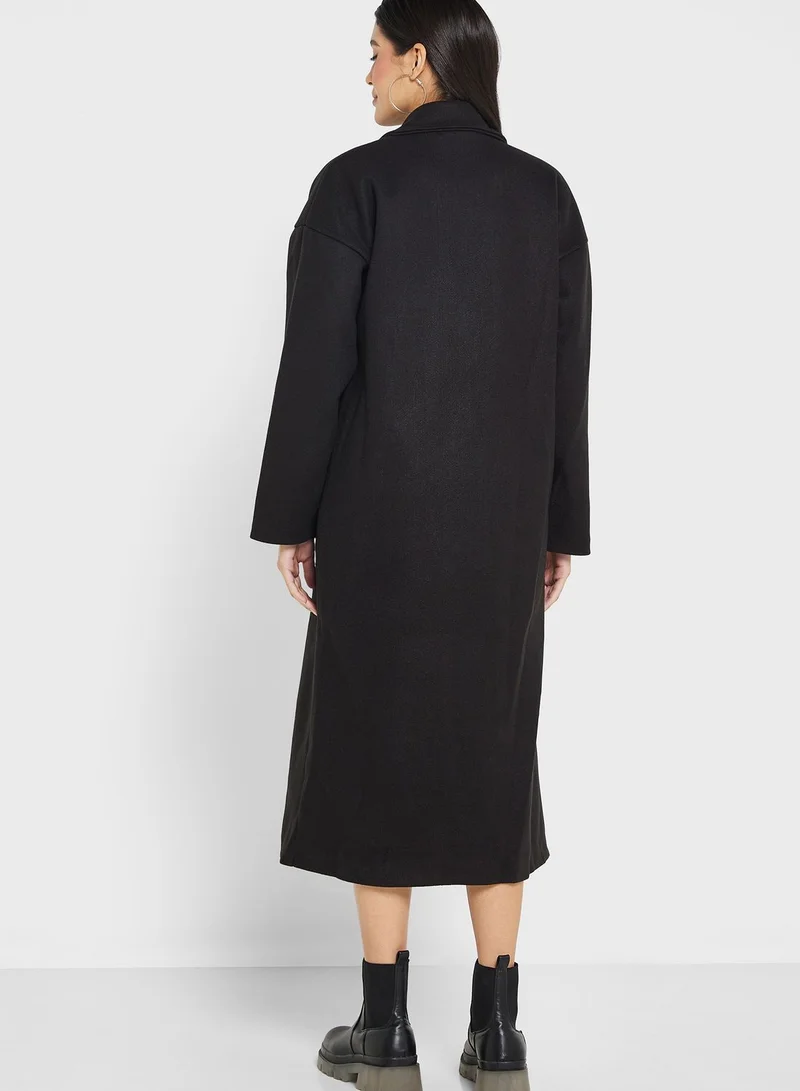 boohoo Longline Belted Coat