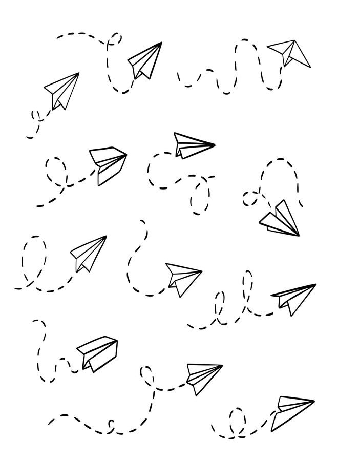 Kasubeso Papper Airplane Wall Stickers, Airplan Wallpaper for Boys' Room Decor Perfect Airplane Cutouts for Bulletin Boards and Playrooms - Image 2