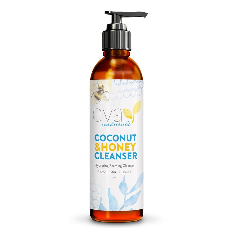 Eva Naturals Coconut  Honey Cleanser Hydrating Foaming Cleanser  Moisturizing NonStripping Daily Acne Face Wash For All Skin Types  6 Fl Oz