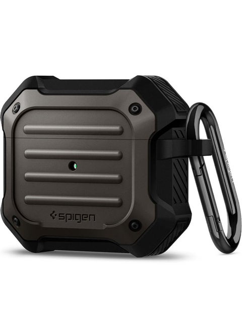 Tough Armor For AirPods 3 Case Cover (3rd Generation 2021) With Keychain [Extreme Impact Foam] - Gunmetal