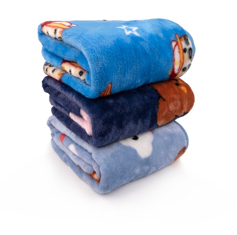 Uber World Newborn Baby Blanket Combo withhood/Infant AC Blanket/Baby Wrapper/Flannel Baby Blanket for 0-9 Months (70x70cm)/Pack of 3 - Image 1