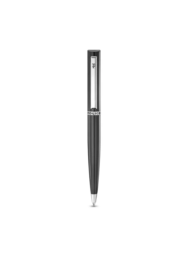 POLICE Sagona Stainless Steel Trims Twist Ballpoint Pen for Men, Blue Ink