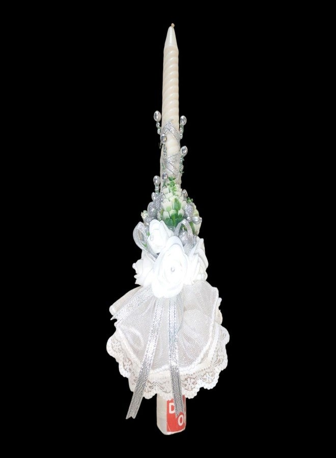 Devino Ora First Holy Communion and Confirmation Scented Candle for Christian Rituals Non-Toxic Non-Smoke Natural Wax Long Lasting Burn time 12 Inch Height and 1-inch Width (Green Tree - Image 4