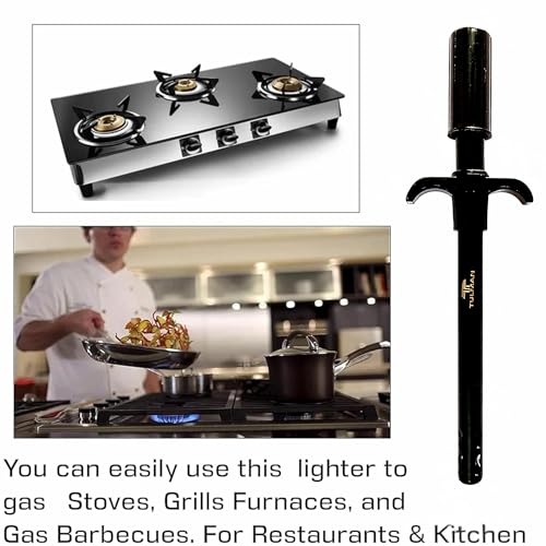 TULMAN 1 Pack Easy Grip Metal Gas Lighter for Kitchen, Long Handle Regular Gas Stove Lighter for Home & Restaurant Use – Black - Image 5