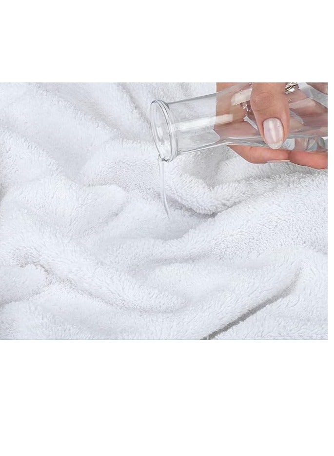 Safi Plus Premium Bath Towels Set Pack of 4-100% Combed Cotton Towels - 70x140 cm - Soft Feel, Quick Dry, Highly Absorbent Bathroom Cotton Towels, Bright White - Image 4
