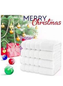 Premium Bath Towels Set Pack of 4-100% Combed Cotton Towels - 70x140 cm - Soft Feel, Quick Dry, Highly Absorbent Bathroom Cotton Towels, Bright White - pzsku/Z015519AB4C6168B143EDZ/45/_/1734459550/bd4e8e4c-52a0-42ef-97d7-cd0e21275ae4