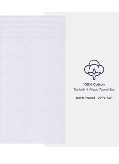 Premium Bath Towels Set Pack of 4-100% Combed Cotton Towels - 70x140 cm - Soft Feel, Quick Dry, Highly Absorbent Bathroom Cotton Towels, Bright White - pzsku/Z015519AB4C6168B143EDZ/45/_/1734459553/561d4461-cb38-4311-9988-374f9bc0d04e