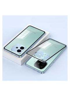 General Case Compatible Vivo iQOO Z9 Turbo (5G), Single Side Snap Case with Metal Frame and Translucent Frosted Back, Metal Drop Protection Case 