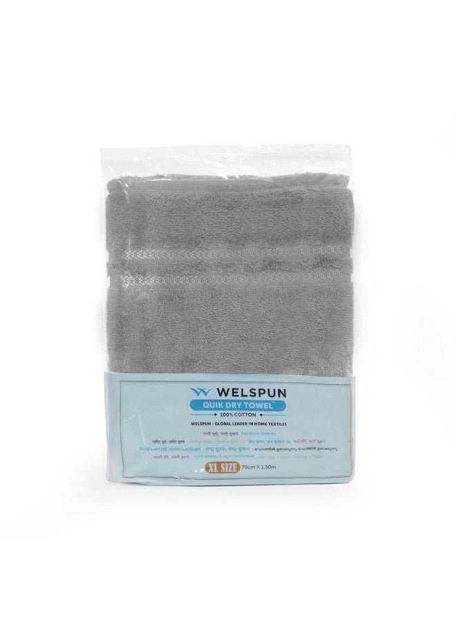 Welspun 100% Cotton Quick Dry Bath Towel | High Absorbency Super Soft, Fast Drying Towels for Bath | 380 GSM Large Size 1 Piece Bath Towel for Men and Women | Sized 70cm X 150cm Grey - Image 4