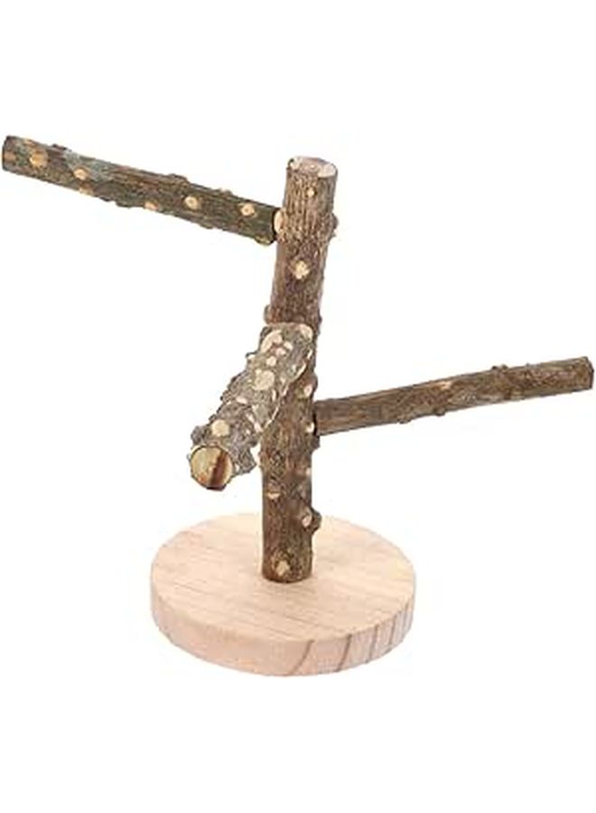 Natural Wood Bird Perch Stand for Parrots Small Birds Climbing Play Perch - Image 1
