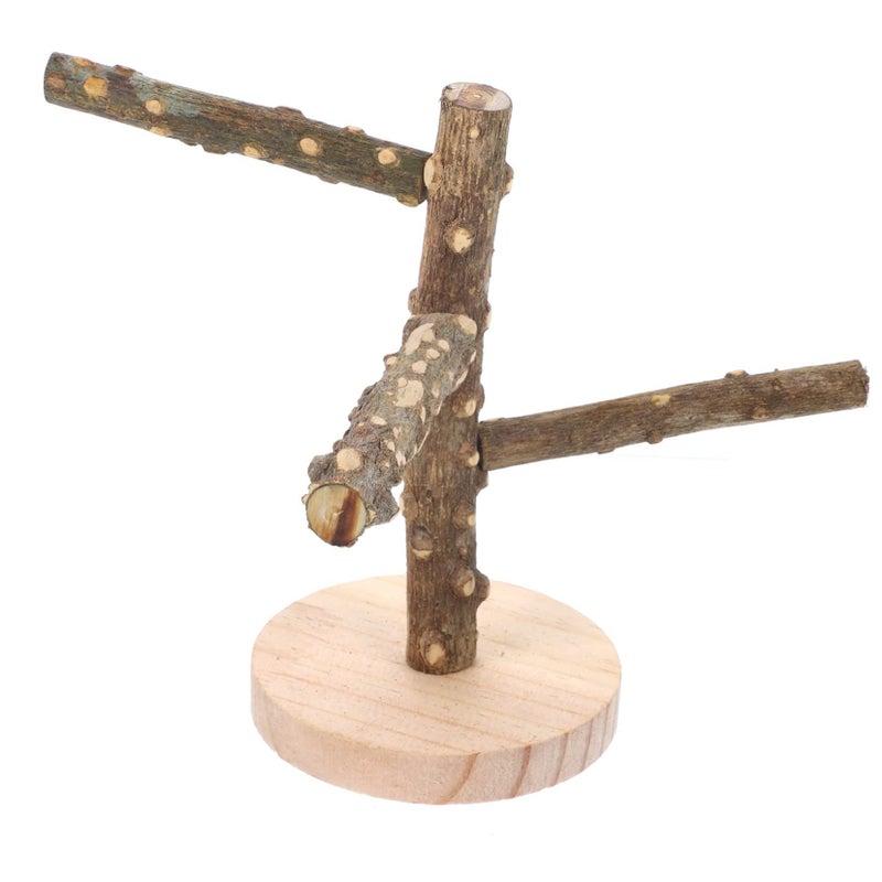 Natural Wood Bird Perch Stand for Parrots Small Birds Climbing Play Perch - Image 2