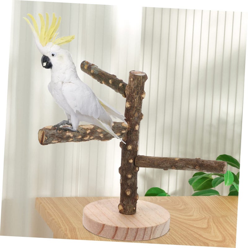 Natural Wood Bird Perch Stand for Parrots Small Birds Climbing Play Perch - Image 4