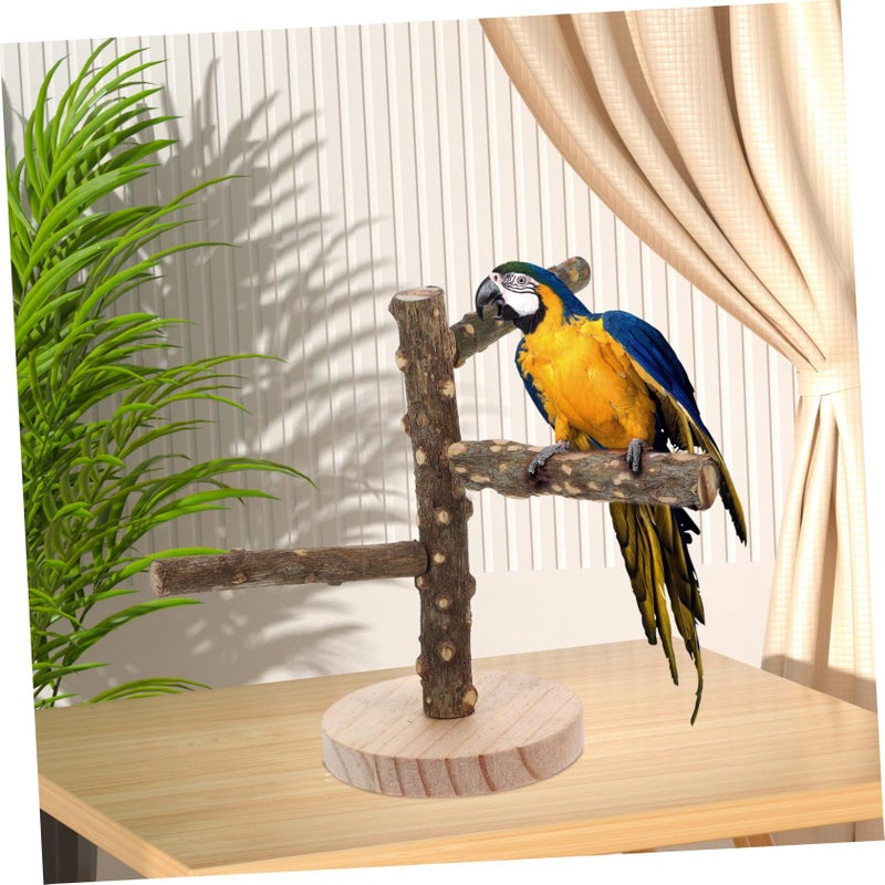 Natural Wood Bird Perch Stand for Parrots Small Birds Climbing Play Perch - Image 5