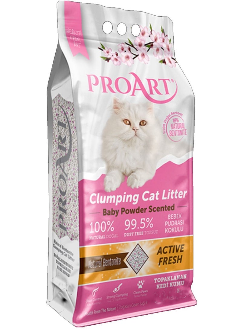PROART Baby Powder Scented Clumping Cat Litter 