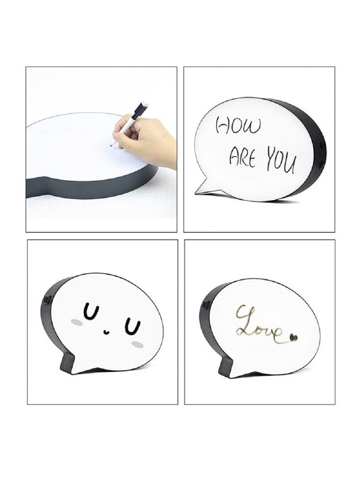 Salla LED Light Box Speech Bubble Erasable Message Board with Marker Pen 30x20cm - Image 4