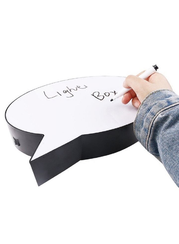 Salla LED Light Box Speech Bubble Erasable Message Board with Marker Pen 30x20cm - Image 2