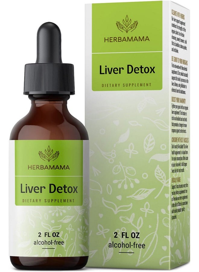 HERBAMAMA - Liver Cleanse & Repair Liquid Drops Formula Herbal Liver Supplement Tincture W/Dandelion Extract & Organic Milk Thistle For Liver Health & Detox 2 Fl. Oz Bottle - Image 1