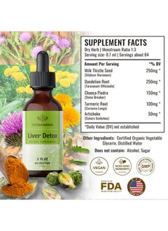 HERBAMAMA Liver Cleanse & Repair Liquid Drops Formula Herbal Liver Supplement Tincture W/Dandelion Extract & Organic Milk Thistle For Liver Health & Detox 2 Fl. Oz Bottle  - Image 3