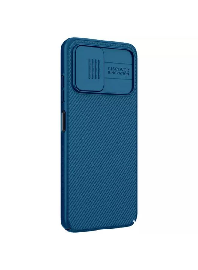 Nillkin CamShield Silicone Back Cover With Slide Camera Protection for Samsung Galaxy F52 5G - Blue - Image 3
