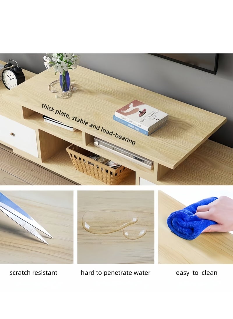Shofenkei TV Table,TV Stand,TV Cabinet for Living Room and Reception Room  Retractable TV Cabinet with Doors and Storage Drawers  - Image 5