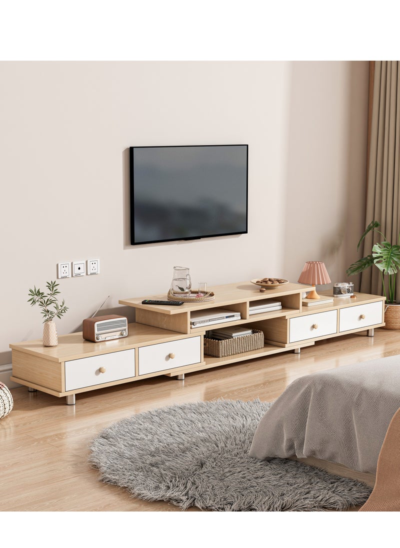 Shofenkei TV Table,TV Stand,TV Cabinet for Living Room and Reception Room  Retractable TV Cabinet with Doors and Storage Drawers  - Image 2