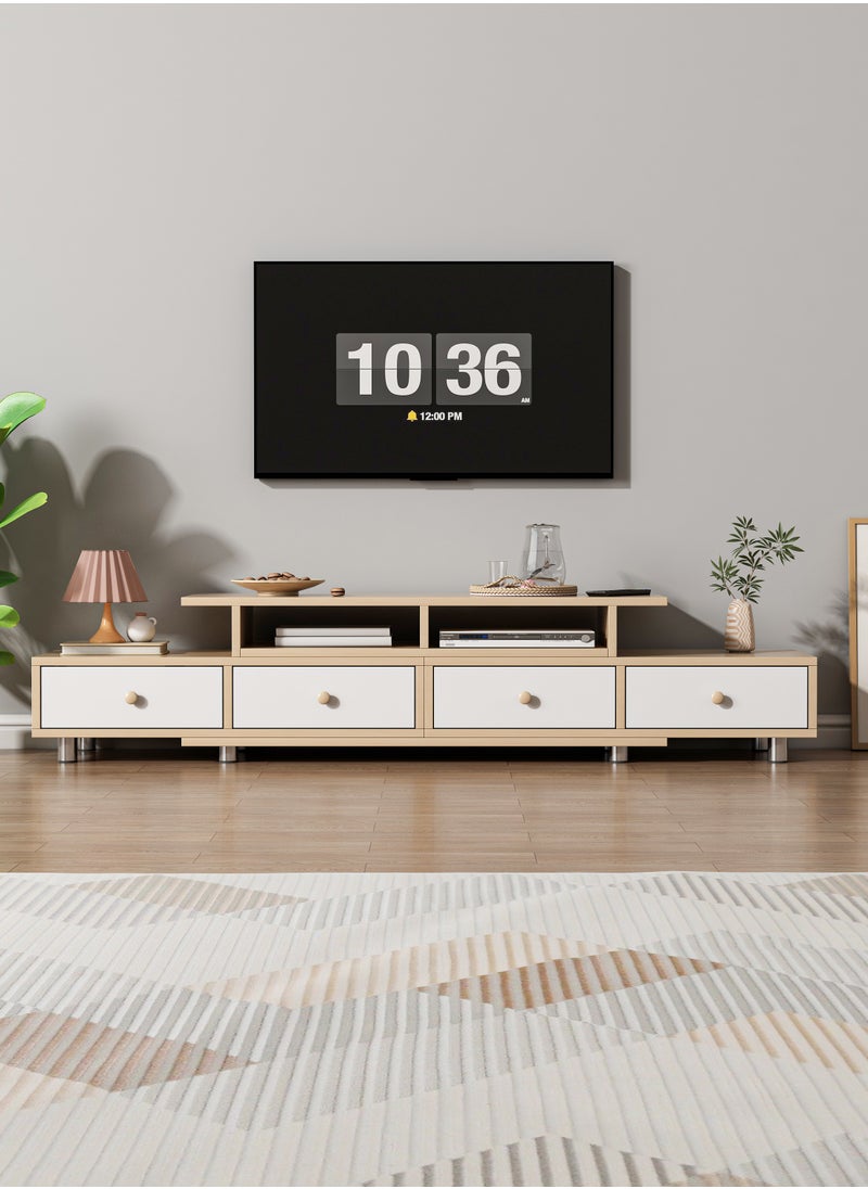Shofenkei TV Table,TV Stand,TV Cabinet for Living Room and Reception Room  Retractable TV Cabinet with Doors and Storage Drawers  - Image 3